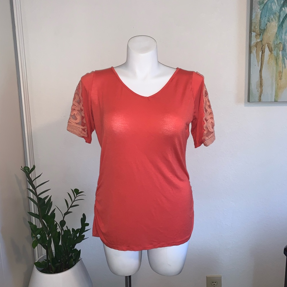 Bubble . B Coral Ruched Top